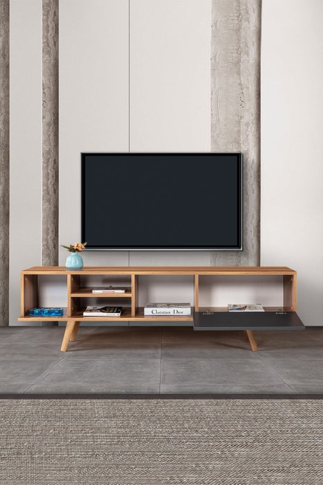 Hanah Home Ela 3631 Soporte para TV Nogal y Antracita